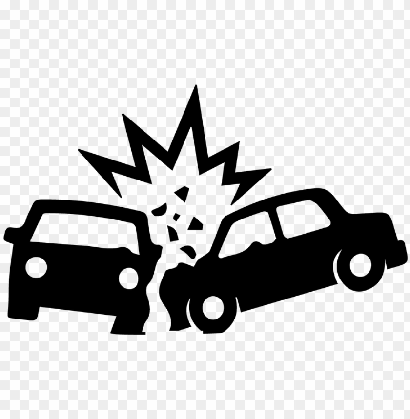 image free download accident clipart - black and white car crash 