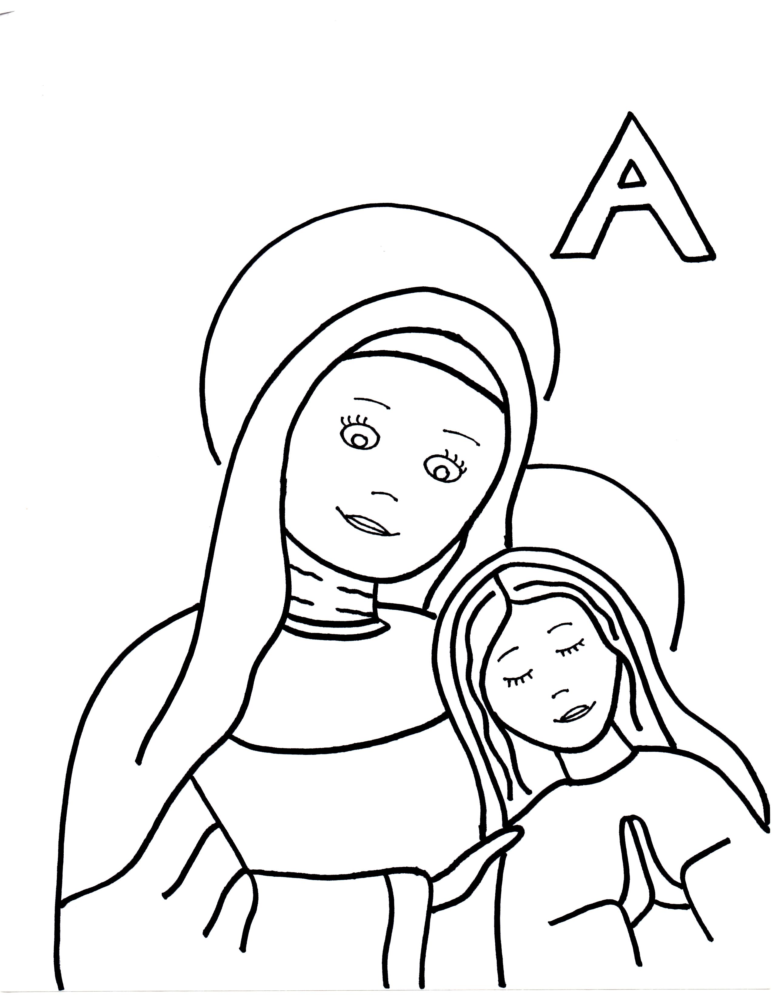 A is for St. Anne | Saints to Color