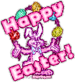 Juggling Easter Bunny MySpace Glitter Graphic Comment
