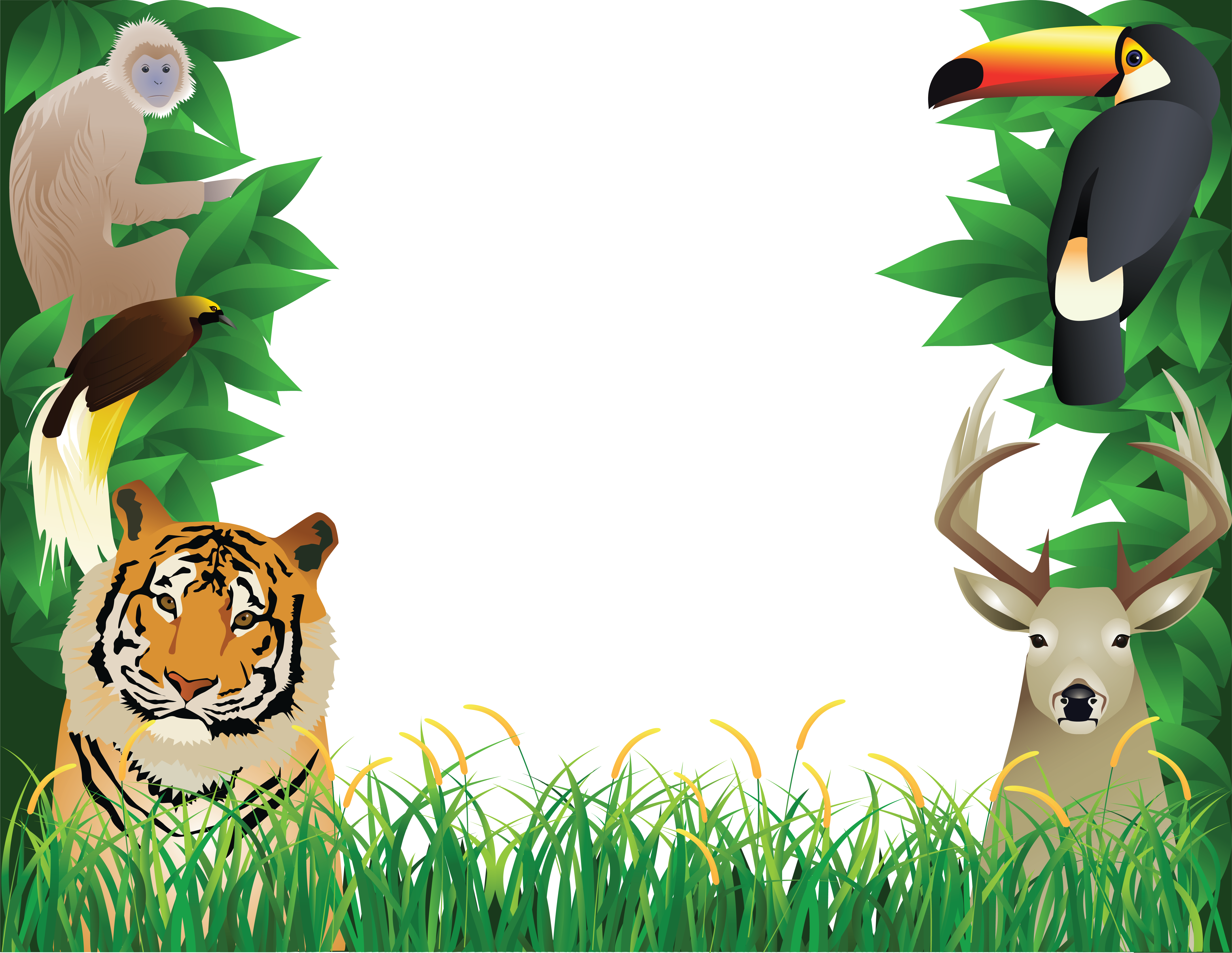 Background Images Jungle Animals - Happy jungle animals creating a