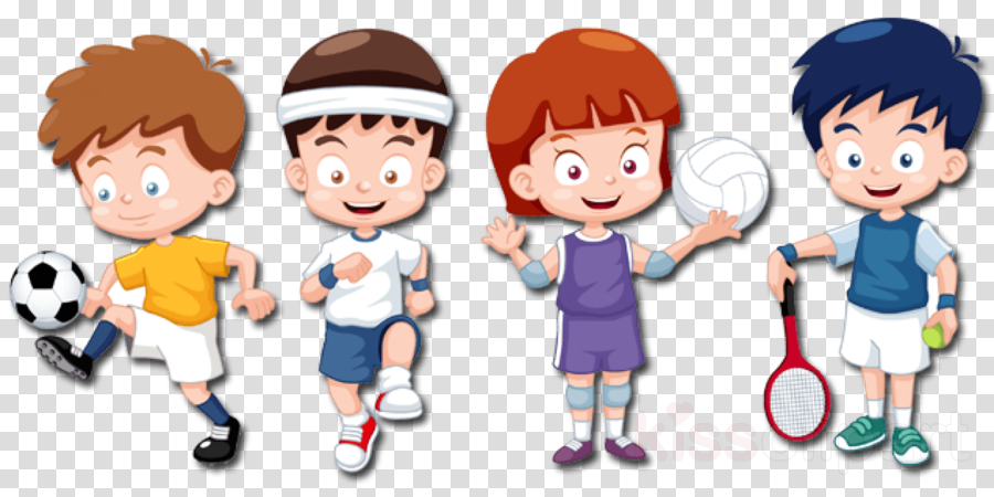 cartoon animation child playing sports team clipart - Cartoon 