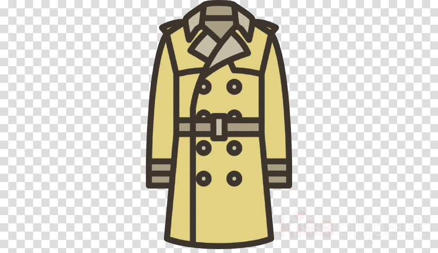 clothing outerwear trench coat yellow sleeve clipart - Clothing 