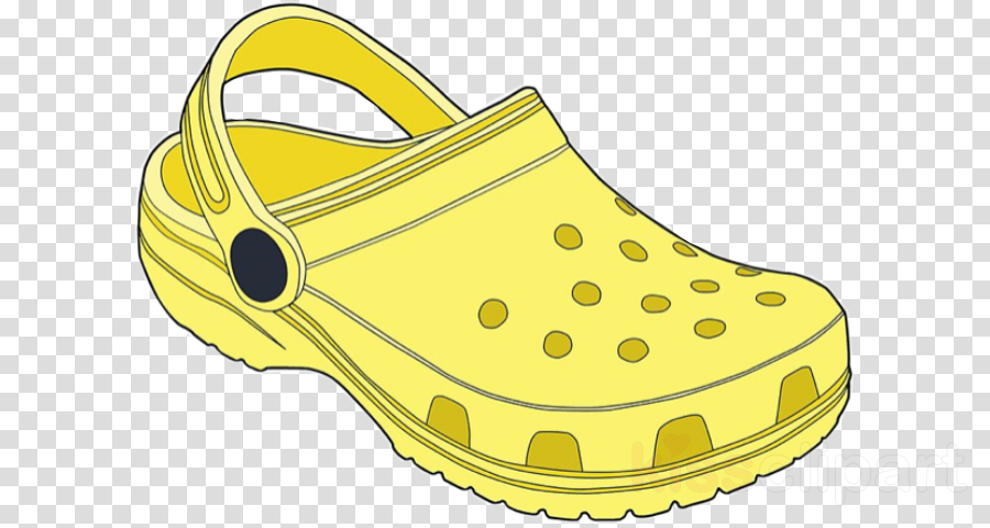 footwear yellow shoe clog outdoor shoe clipart - Footwear, Yellow 