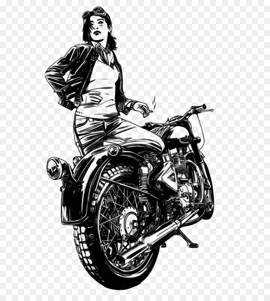 Woman Cartoon clipart - Motorcycle, Woman, Illustration 