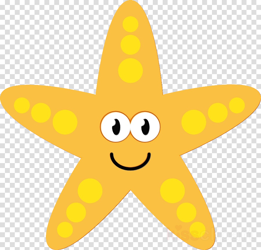 Smiling star showing thumbs up on a white background.