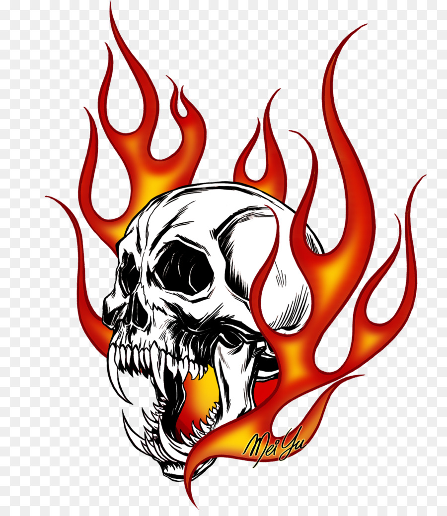 Collection of Burning Skull Cliparts (28) .