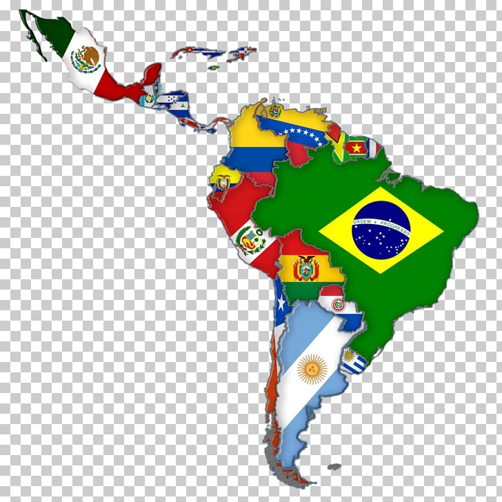 Latin America Map With Flags Clip Art Library