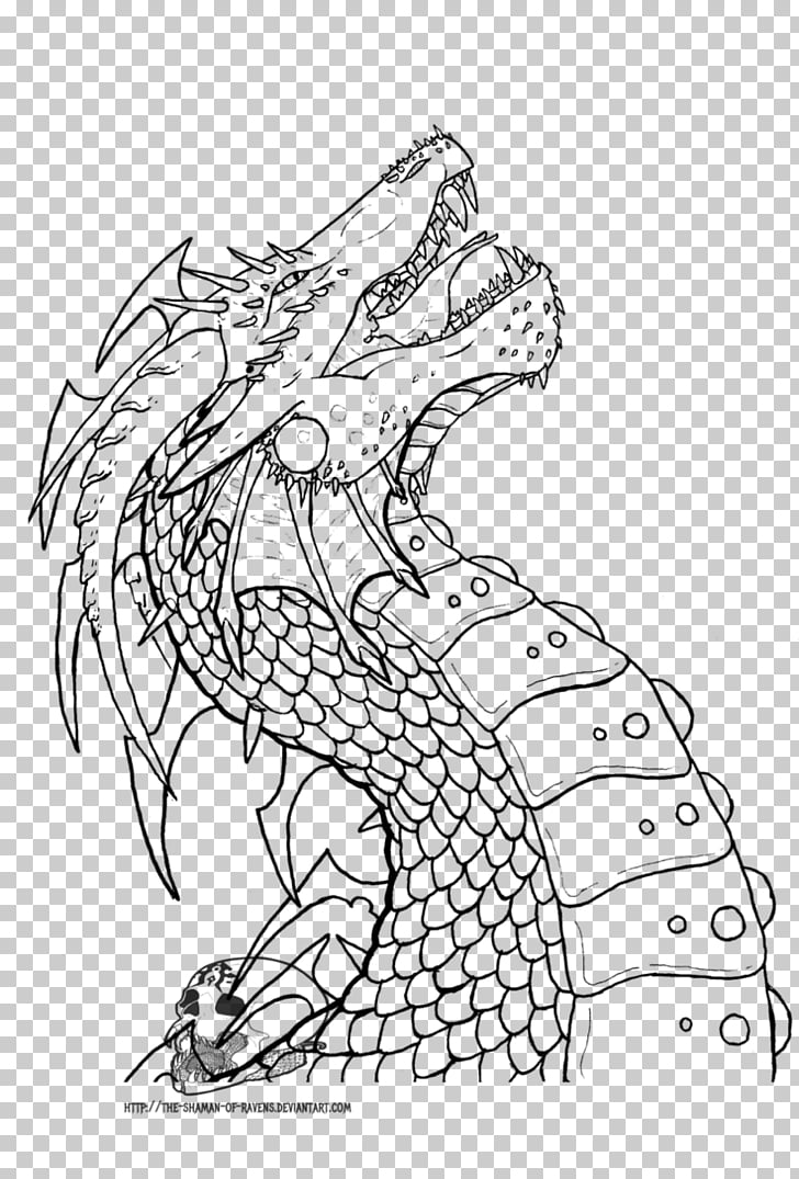 Line art Drawing Dragon Sketch, dragon line art PNG clipart | free 
