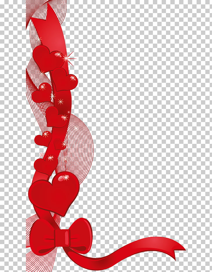 Love , Heart Decor , red ribbon and hearts illustration PNG 