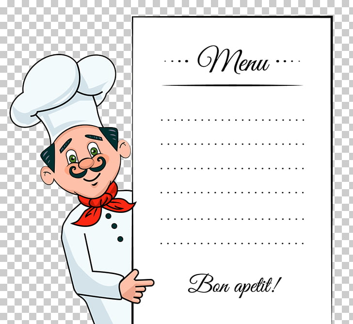 Menu Chef Take-out Template, Man Chef menu design, chef with blank 