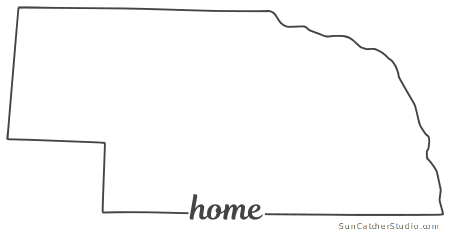 Nebraska - Map Outline, Printable State, Shape, Stencil, Pattern