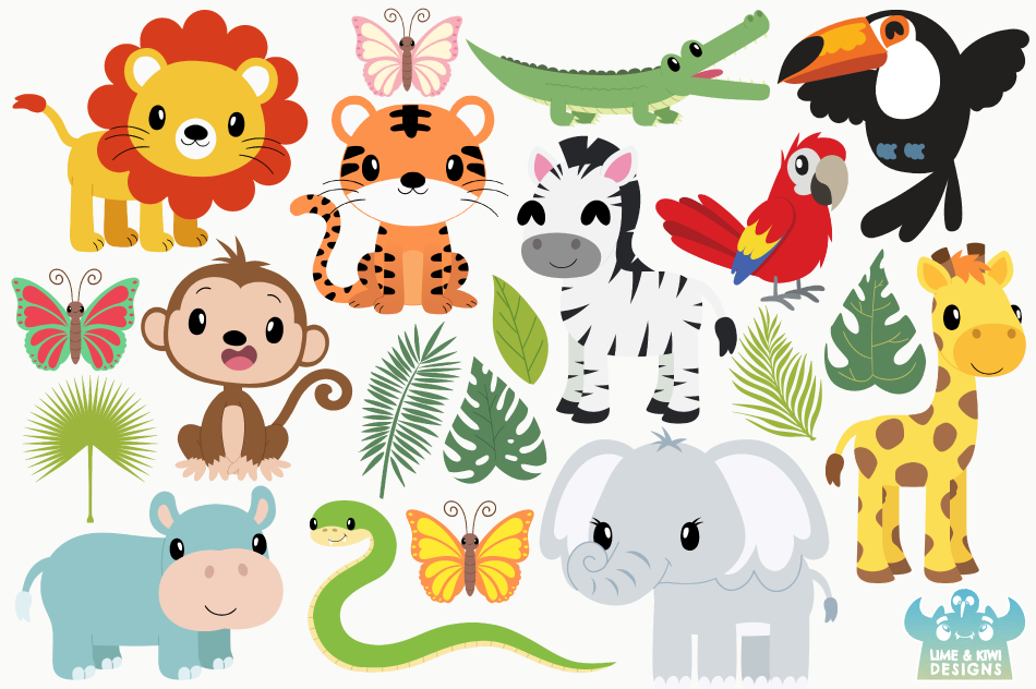 jungle animals clipart - Clip Art Library