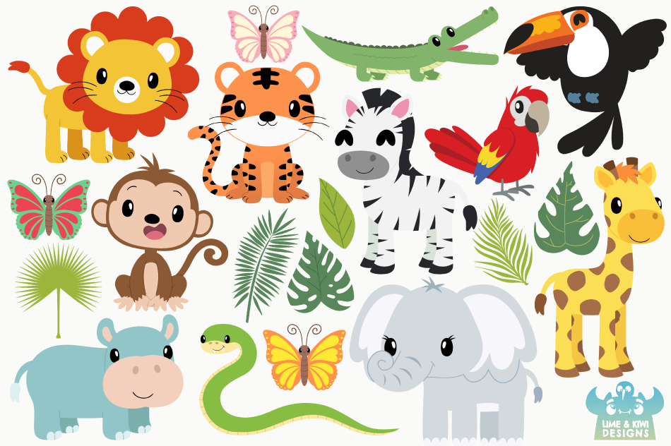 clipart and jungle animals and free