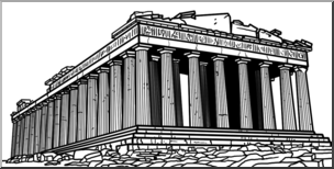 Clip Art: Parthenon BW I abcteach | abcteach
