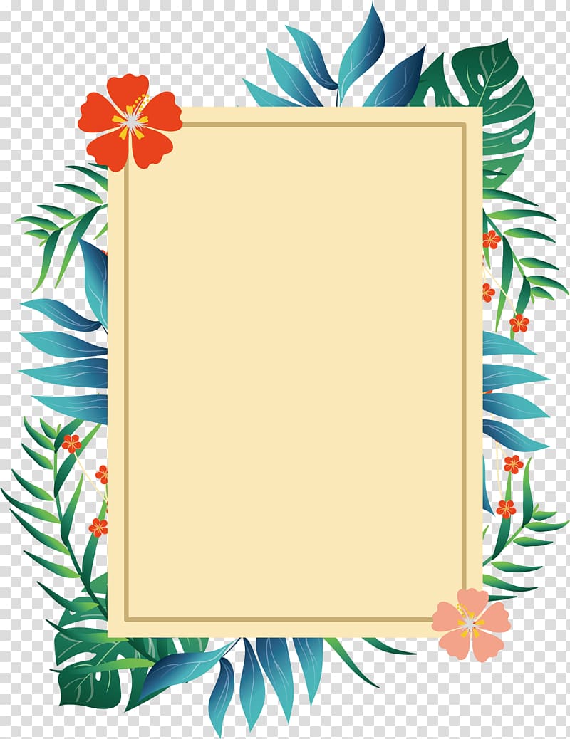 Frame illustration, frame Poster, Romantic summer plant borders 