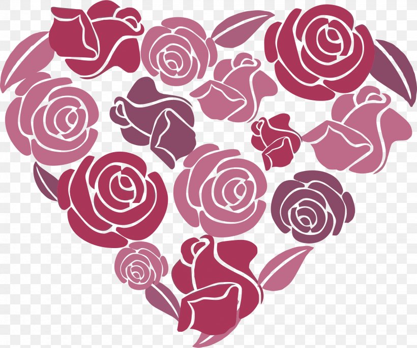 Rose Heart Clip Art, PNG, Rose, Cut Flowers, Drawing 