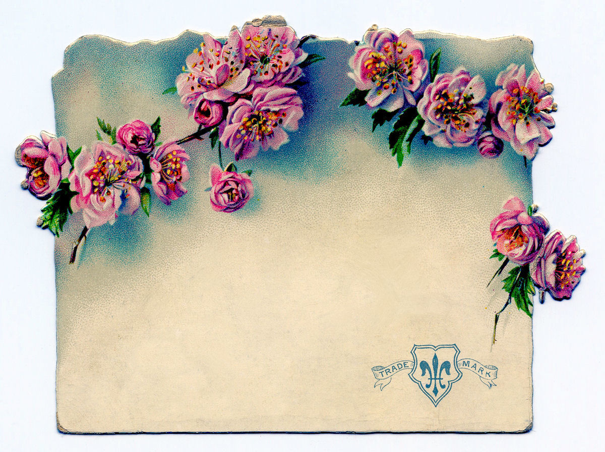 Vintage Clip Art - Rose Garland Label - The Graphics Fairy