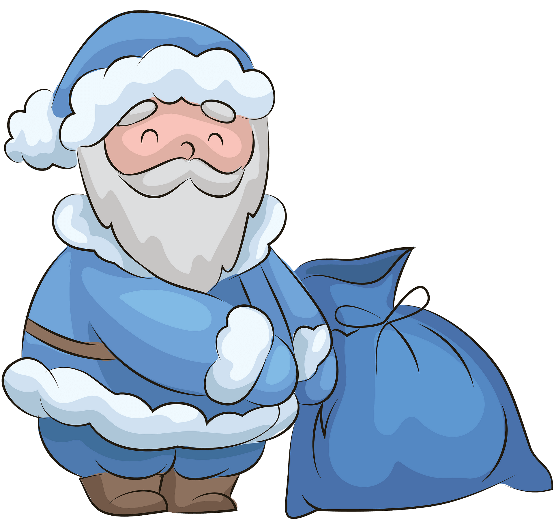Santa Claus with sack clipart. Free download. 