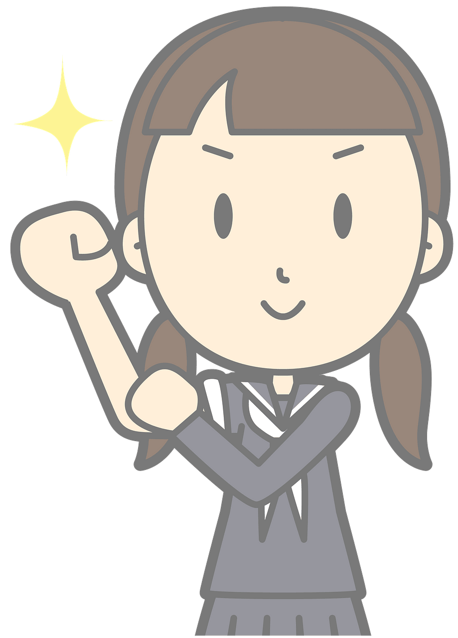 Schoolgirl ready to punch clipart. Free download. 