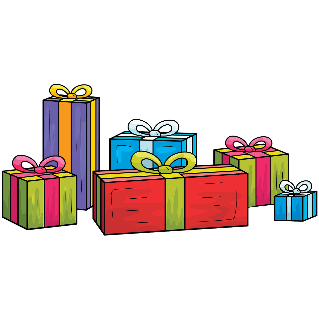 Set of gifts clipart. Free download. 