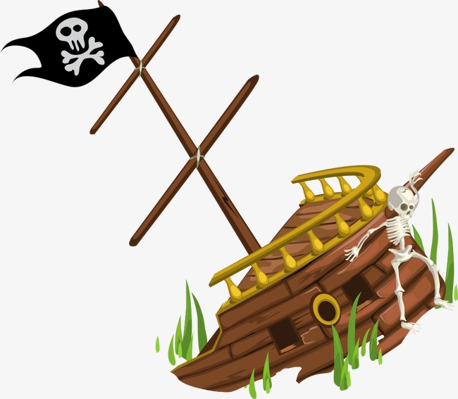 cartoon pirate ship wreck - Clip Art Library