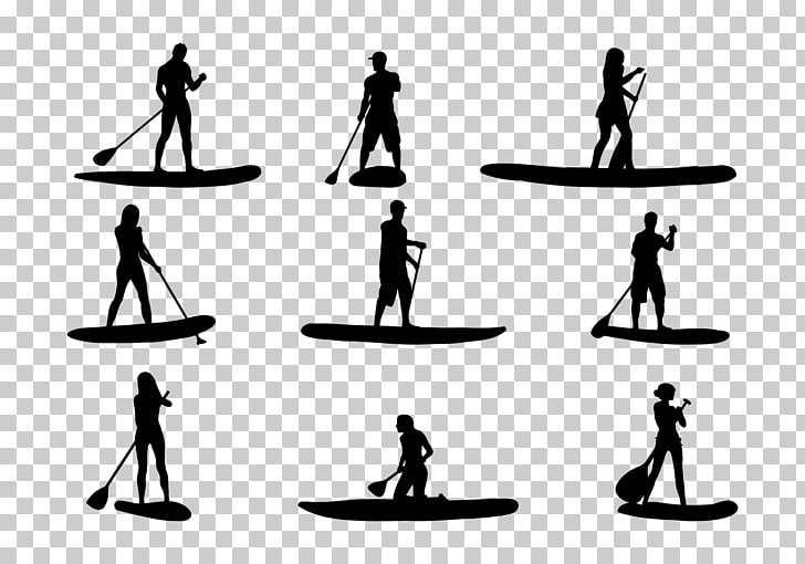 Silhouette Standup paddleboarding , surfboard PNG clipart | free 
