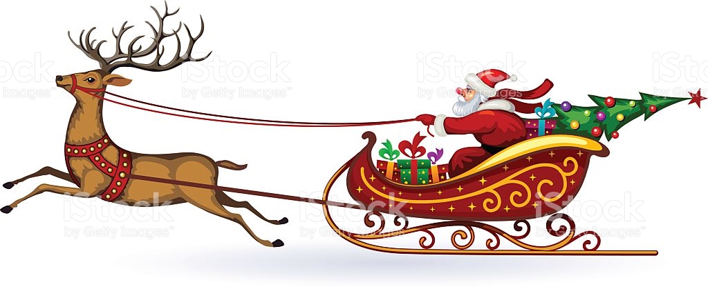 Sleigh And Reindeer Clipart  | Free download