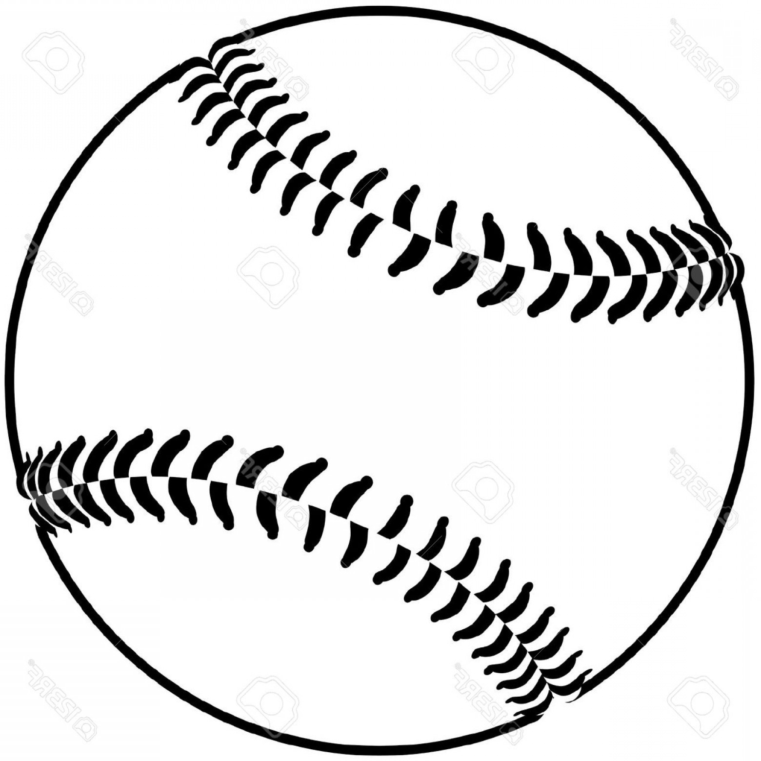 Softball Clipart Black And White Drawn Baseball 