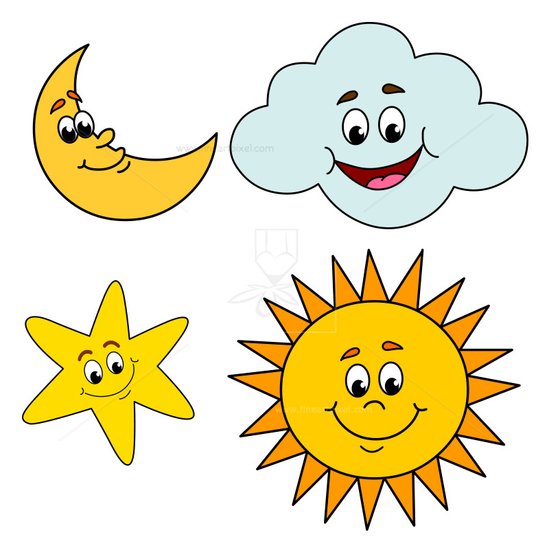 sun and moon cartoon - Clip Art Library