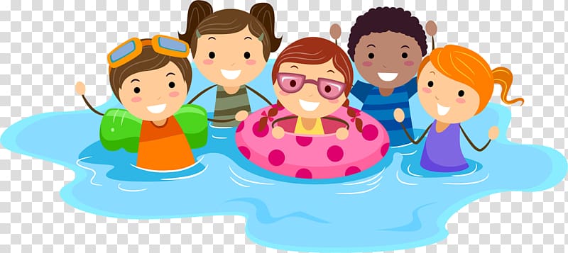 Five toddler on body of water illustration, Swimming pool , pool 