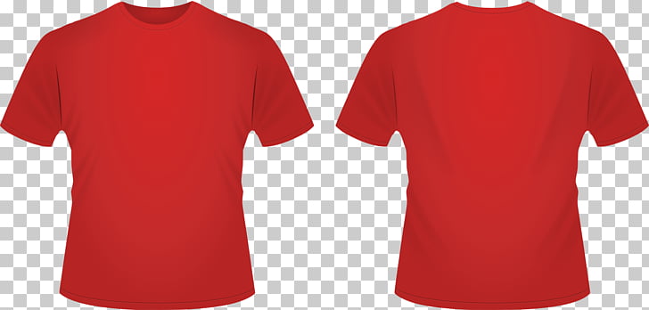 red t shirt v neck front and back