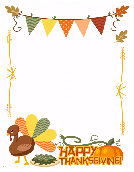 FREE Thanksgiving Border Printables | Many designs available