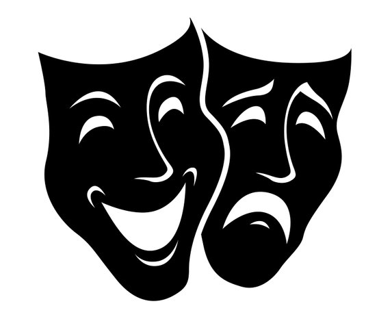 Theater Masks Comedy Tragedy Mask SVG Graphics Illustration New 