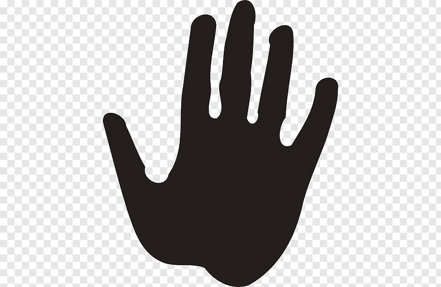 Thumb Hand model White Black, Single Handprint s free png | PNGFuel
