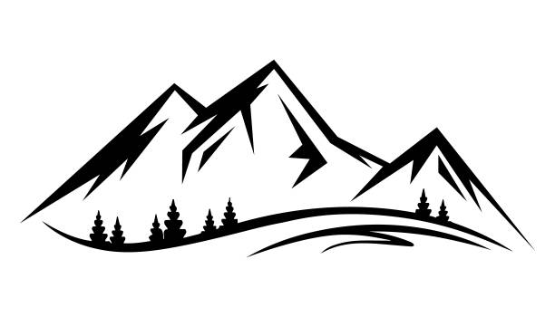 mountain clipart black and white - Clip Art Library