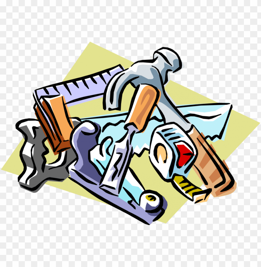 vector illustration of carpentry and woodworking tools - carpenter 