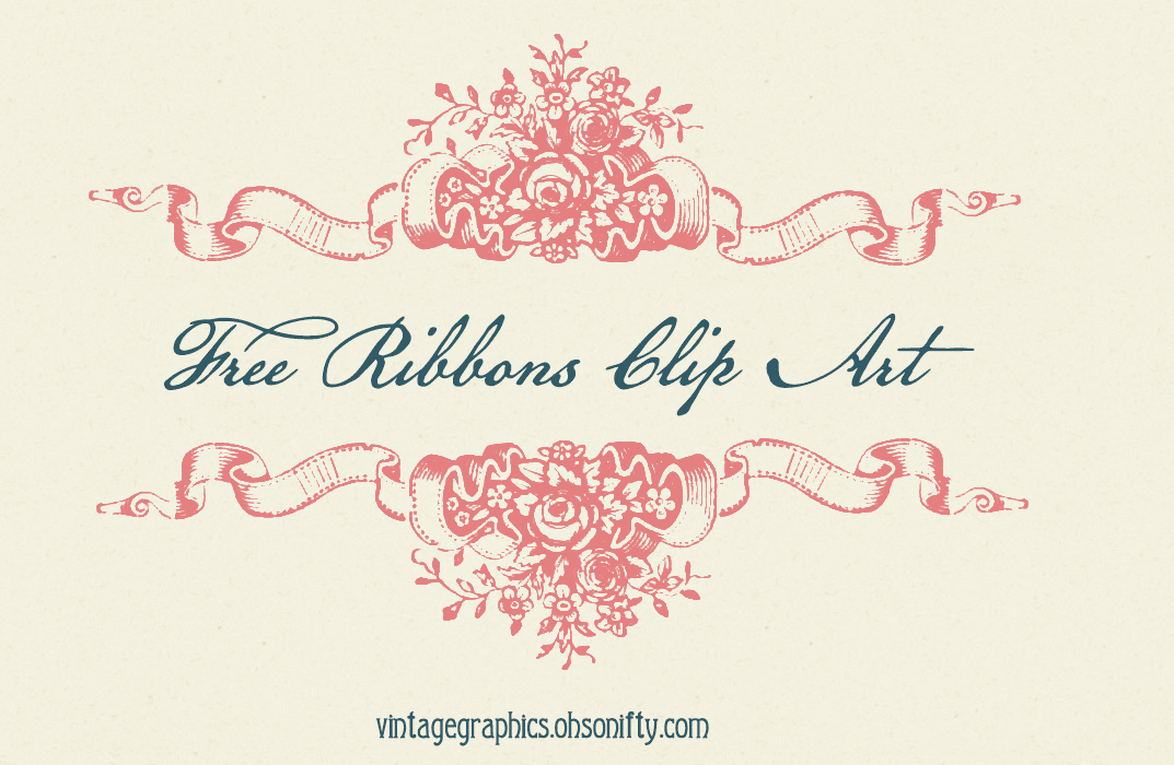 Free Clip Art ??� Floral Ribbon Dividers | Oh So Nifty Vintage Graphics