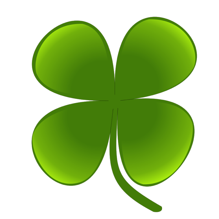 Clipart of Shamrocks and Four Leaf Clovers