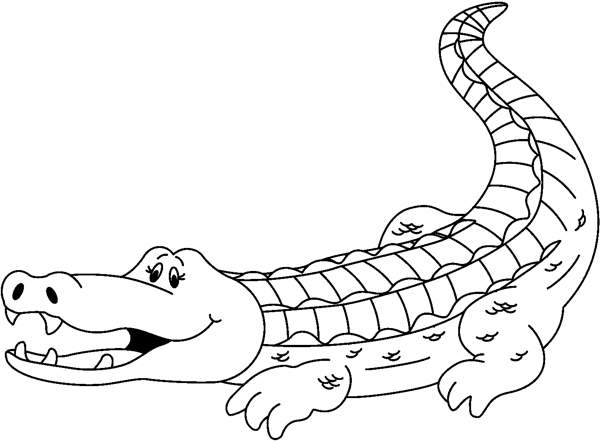 Alligator black and white clipart 