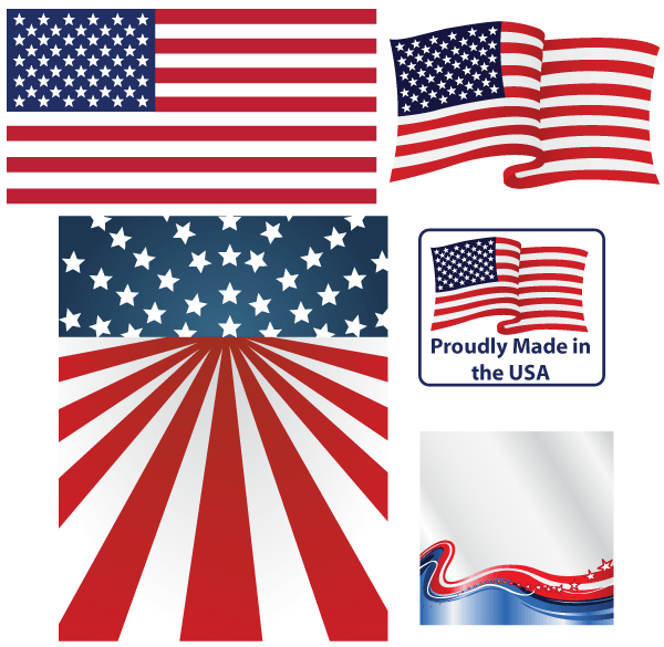 American flag clip art waving waves1 2 ClipartAndScrap