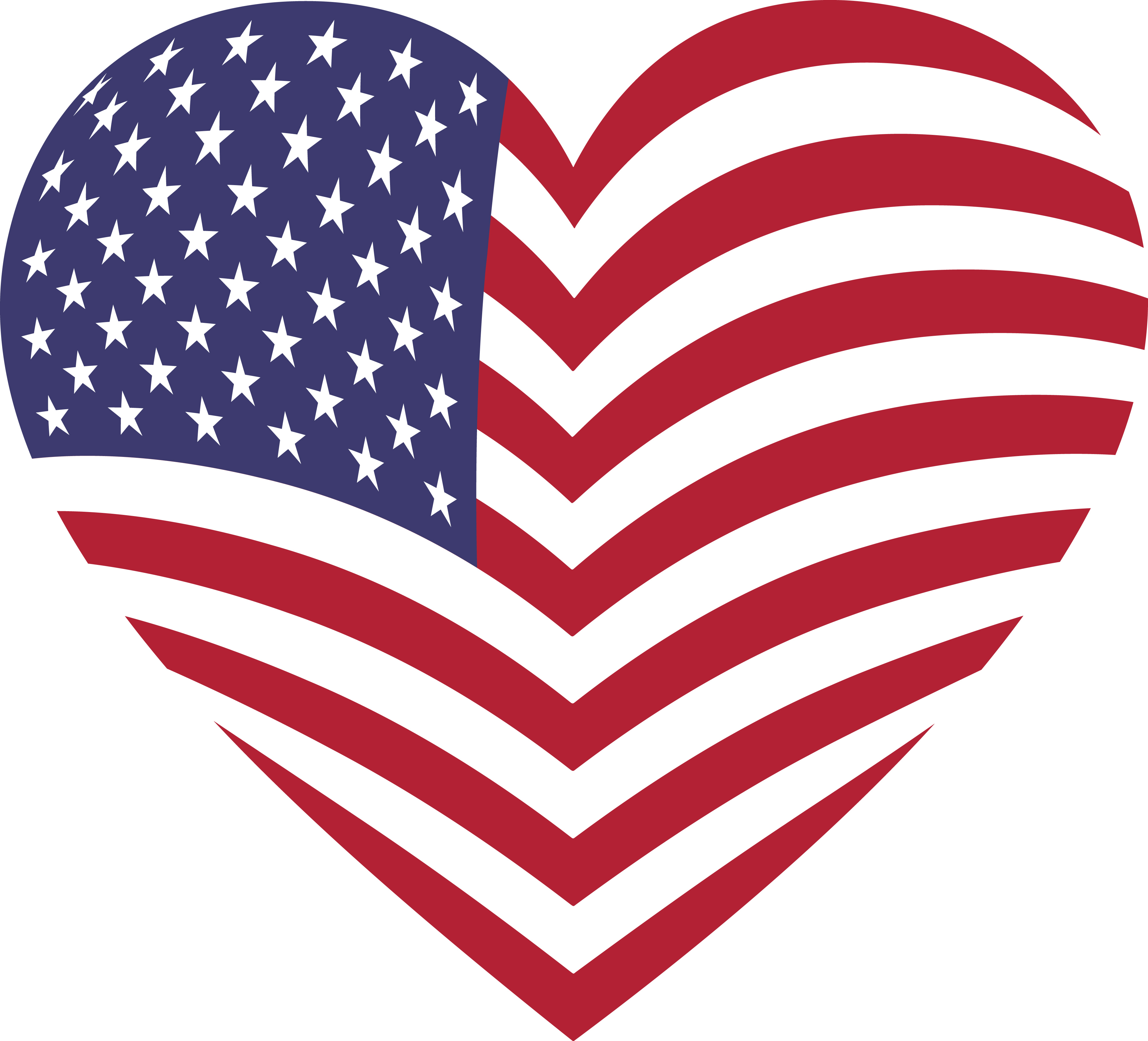 Clipart Of A Heart With An American Flag Pattern_free