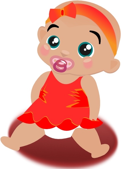 Baby Girl clip art Free vector in Open office drawing svg 