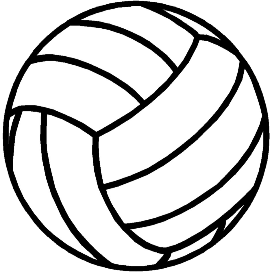 Black and White Volleyball Ball clipart