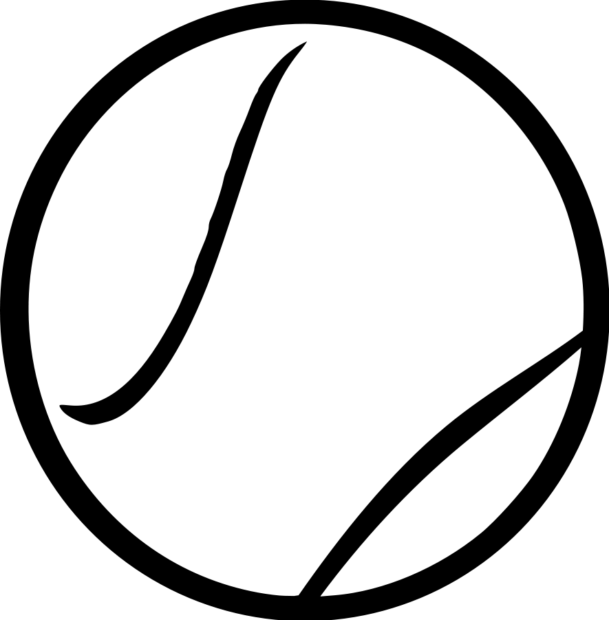 Tennis ball clipart black and white