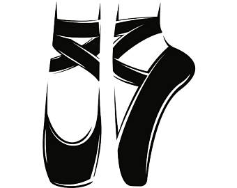 black and white pointe shoes