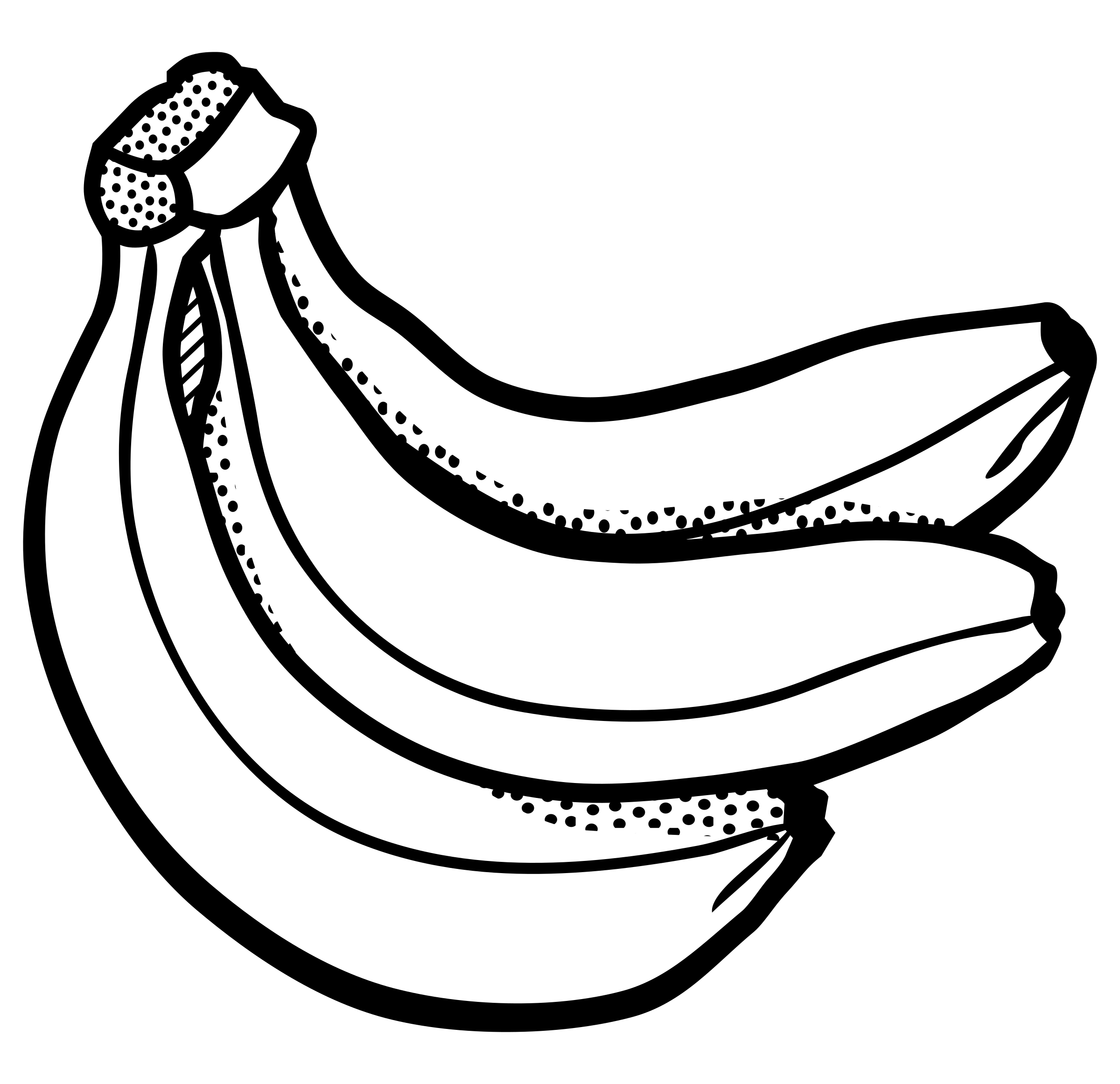 Banana Clipart Black And White 