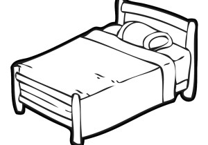 Cartoon Bed Black And White 