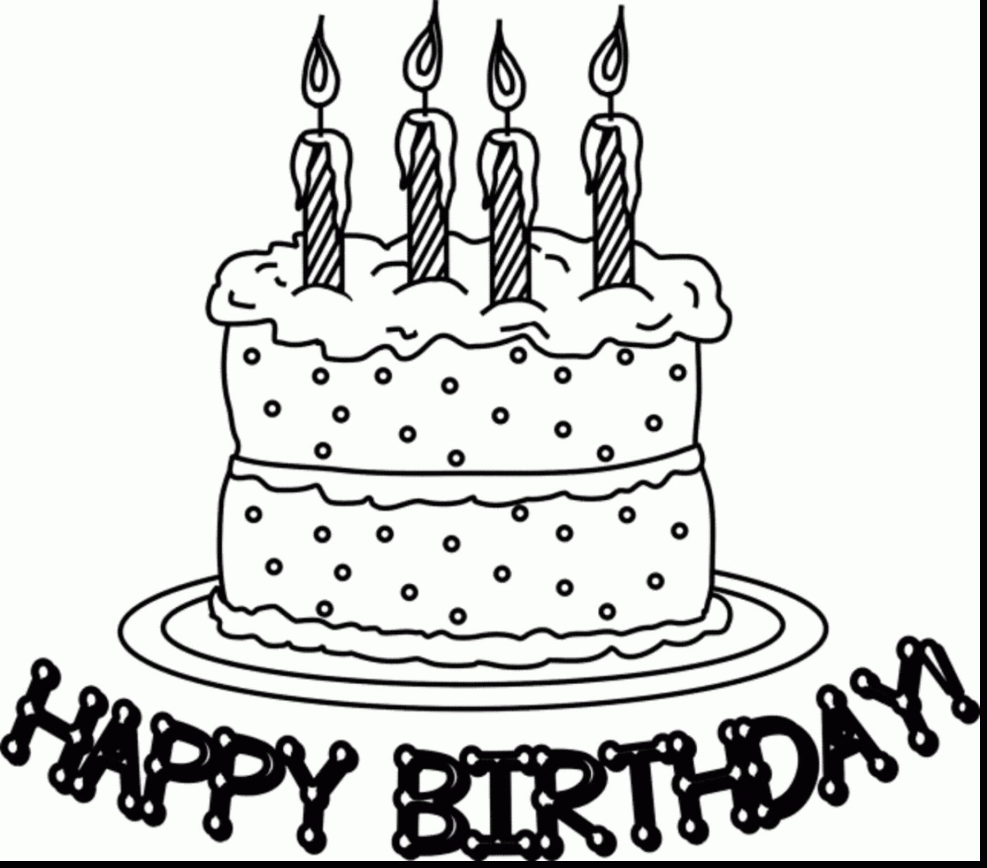 Free Birthday Cake Clip Art Black And White, Download Free Birthday