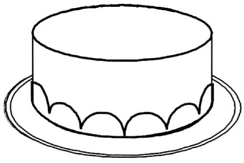 cake without candles coloring pages - Clip Art Library