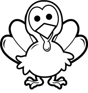 Happy Thanksgiving Turkey Clipart Black And White  